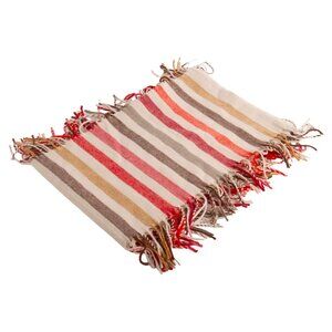 V. Fraas Cashmink Striped Fringe Scarf  - Warm and Cozy - 9x63 - Made in Germany